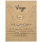 Collana 3 in 1 con 12 segni zodiacali, set di simboli dell'alfabeto retrò con set di gioielli con diamanti, Scorpion Golden, Sagittarius Golden, Capricorn Golden, Taurus Golden, Pisces Golden, Leo Golden, Libra Golden, Cancer Golden, Aquarius Golden   ...