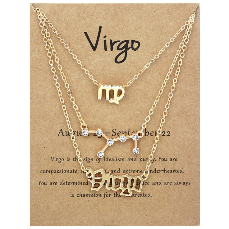 Collana 3 in 1 con 12 segni zodiacali, set di simboli dell'alfabeto retrò con set di gioielli con diamanti, Scorpion Golden, Sagittarius Golden, Capricorn Golden, Taurus Golden, Pisces Golden, Leo Golden, Libra Golden, Cancer Golden, Aquarius Golden   ...