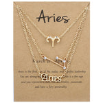 Collana 3 in 1 con 12 segni zodiacali, set di simboli dell'alfabeto retrò con set di gioielli con diamanti, Scorpion Golden, Sagittarius Golden, Capricorn Golden, Taurus Golden, Pisces Golden, Leo Golden, Libra Golden, Cancer Golden, Aquarius Golden   ...