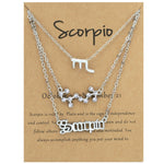 Collana 3 in 1 con 12 segni zodiacali, set di simboli dell'alfabeto retrò con set di gioielli con diamanti, Scorpion Golden, Sagittarius Golden, Capricorn Golden, Taurus Golden, Pisces Golden, Leo Golden, Libra Golden, Cancer Golden, Aquarius Golden   ...
