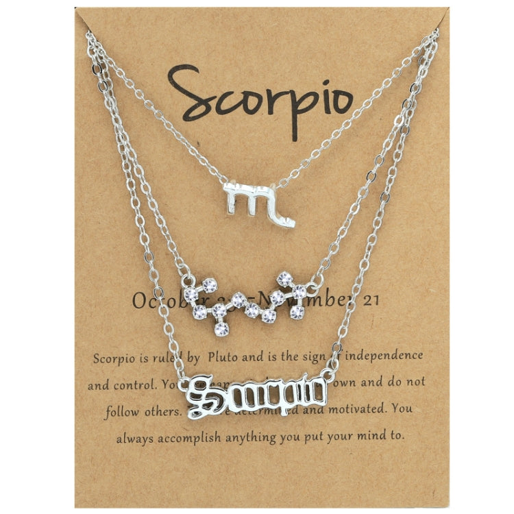 Collana 3 in 1 con 12 segni zodiacali, set di simboli dell'alfabeto retrò con set di gioielli con diamanti, Scorpion Golden, Sagittarius Golden, Capricorn Golden, Taurus Golden, Pisces Golden, Leo Golden, Libra Golden, Cancer Golden, Aquarius Golden   ...
