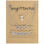 Collana 3 in 1 con 12 segni zodiacali, set di simboli dell'alfabeto retrò con set di gioielli con diamanti, Scorpion Golden, Sagittarius Golden, Capricorn Golden, Taurus Golden, Pisces Golden, Leo Golden, Libra Golden, Cancer Golden, Aquarius Golden   ...