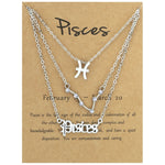 Collana 3 in 1 con 12 segni zodiacali, set di simboli dell'alfabeto retrò con set di gioielli con diamanti, Scorpion Golden, Sagittarius Golden, Capricorn Golden, Taurus Golden, Pisces Golden, Leo Golden, Libra Golden, Cancer Golden, Aquarius Golden   ...