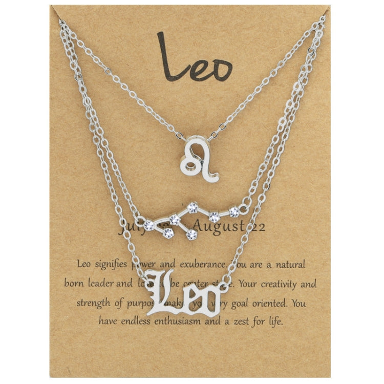 Collana 3 in 1 con 12 segni zodiacali, set di simboli dell'alfabeto retrò con set di gioielli con diamanti, Scorpion Golden, Sagittarius Golden, Capricorn Golden, Taurus Golden, Pisces Golden, Leo Golden, Libra Golden, Cancer Golden, Aquarius Golden   ...