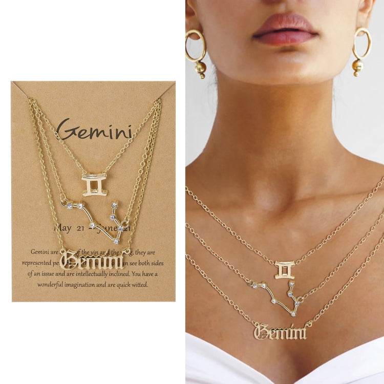 Collana 3 in 1 con 12 segni zodiacali, set di simboli dell'alfabeto retrò con set di gioielli con diamanti, Scorpion Golden, Sagittarius Golden, Capricorn Golden, Taurus Golden, Pisces Golden, Leo Golden, Libra Golden, Cancer Golden, Aquarius Golden   ...