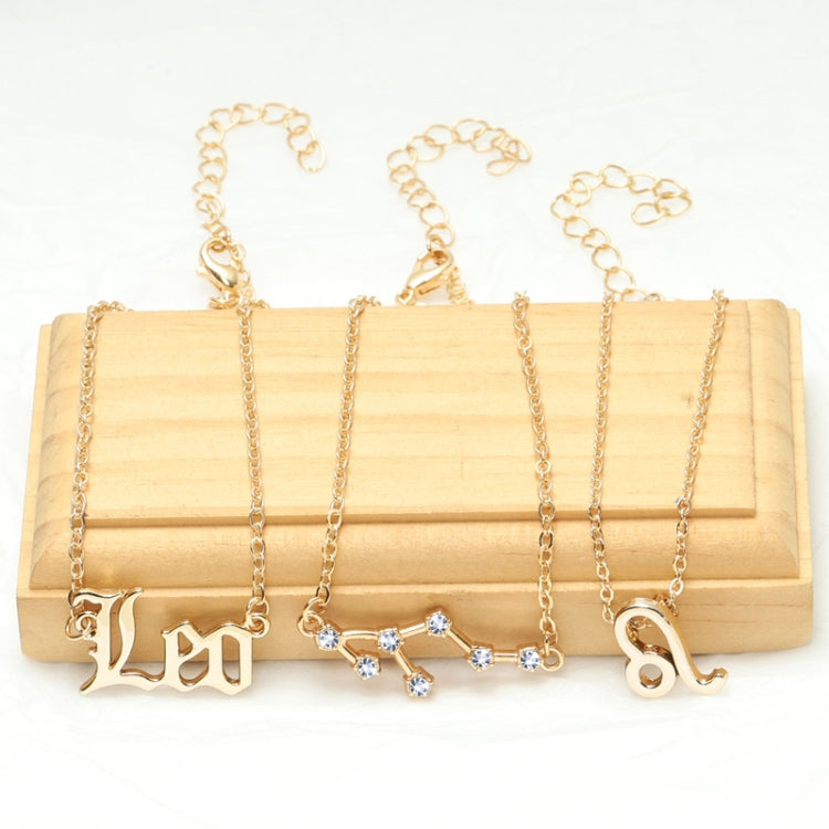 Collana 3 in 1 con 12 segni zodiacali, set di simboli dell'alfabeto retrò con set di gioielli con diamanti, Scorpion Golden, Sagittarius Golden, Capricorn Golden, Taurus Golden, Pisces Golden, Leo Golden, Libra Golden, Cancer Golden, Aquarius Golden   ...