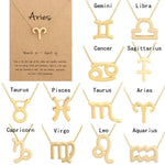 Collana con segni zodiacali Gioielli in lega placcata a catena corta, Aries Golden, Cancer Golden, Libra Golden, Virgo Golden, Leo Golden, Aquarius Golden, Pisces Golden, Taurus Golden, Capricorn Golden, Sagittarius Golden, Scorpio Golden, Gemini Golde...