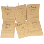 Collana con segni zodiacali Gioielli in lega placcata a catena corta, Aries Golden, Cancer Golden, Libra Golden, Virgo Golden, Leo Golden, Aquarius Golden, Pisces Golden, Taurus Golden, Capricorn Golden, Sagittarius Golden, Scorpio Golden, Gemini Golde...