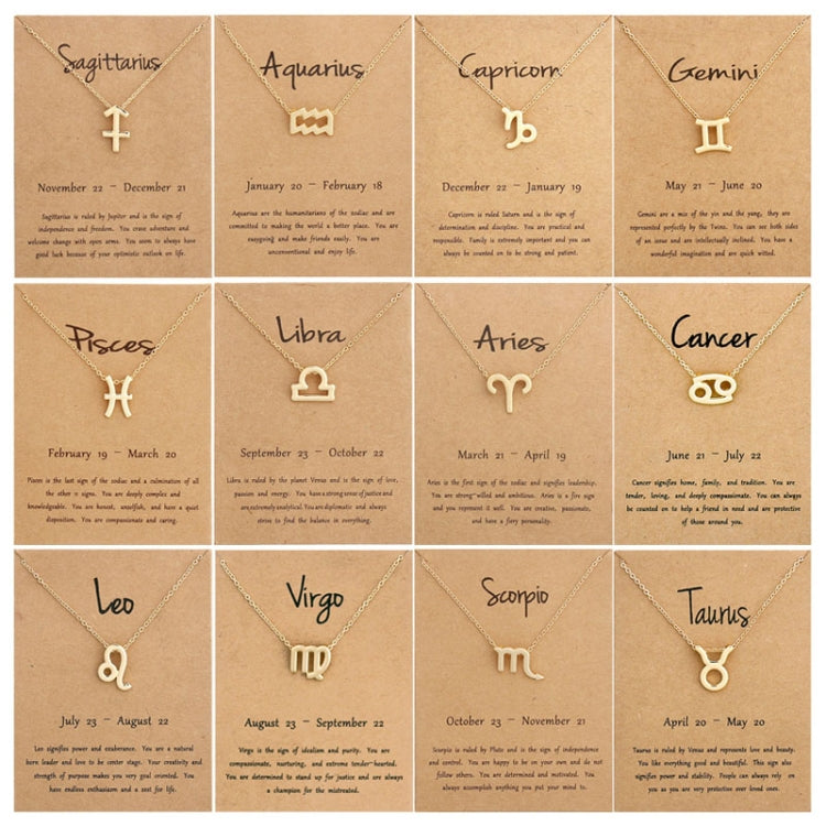 Collana con segni zodiacali Gioielli in lega placcata a catena corta, Aries Golden, Cancer Golden, Libra Golden, Virgo Golden, Leo Golden, Aquarius Golden, Pisces Golden, Taurus Golden, Capricorn Golden, Sagittarius Golden, Scorpio Golden, Gemini Golde...
