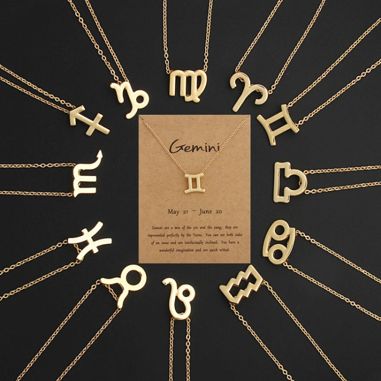 Collana con segni zodiacali Gioielli in lega placcata a catena corta, Aries Golden, Cancer Golden, Libra Golden, Virgo Golden, Leo Golden, Aquarius Golden, Pisces Golden, Taurus Golden, Capricorn Golden, Sagittarius Golden, Scorpio Golden, Gemini Golde...
