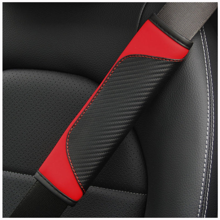 Copri cintura di sicurezza per auto Protezione per spalla del sedile automatico in pelle in fibra di carbonio, Black, Red, Wine Red, Crown Black, Crown Red, Crown Wine Red