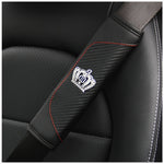 Copri cintura di sicurezza per auto Protezione per spalla del sedile automatico in pelle in fibra di carbonio, Black, Red, Wine Red, Crown Black, Crown Red, Crown Wine Red