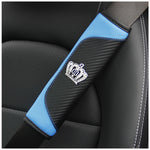Copri cintura di sicurezza per auto Protezione per spalla del sedile automatico in pelle in fibra di carbonio, Black, Red, Wine Red, Crown Black, Crown Red, Crown Wine Red