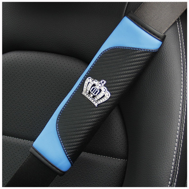 Copri cintura di sicurezza per auto Protezione per spalla del sedile automatico in pelle in fibra di carbonio, Black, Red, Wine Red, Crown Black, Crown Red, Crown Wine Red