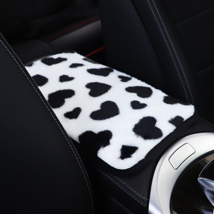 Tappetino per console centrale per auto in peluche con motivo a cuore, 32x19cm