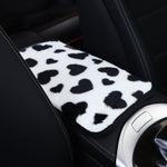 Tappetino per console centrale per auto in peluche con motivo a cuore, 32x19cm