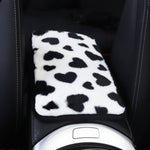 Tappetino per console centrale per auto in peluche con motivo a cuore, 32x19cm
