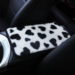 Tappetino per console centrale per auto in peluche con motivo a cuore, 32x19cm