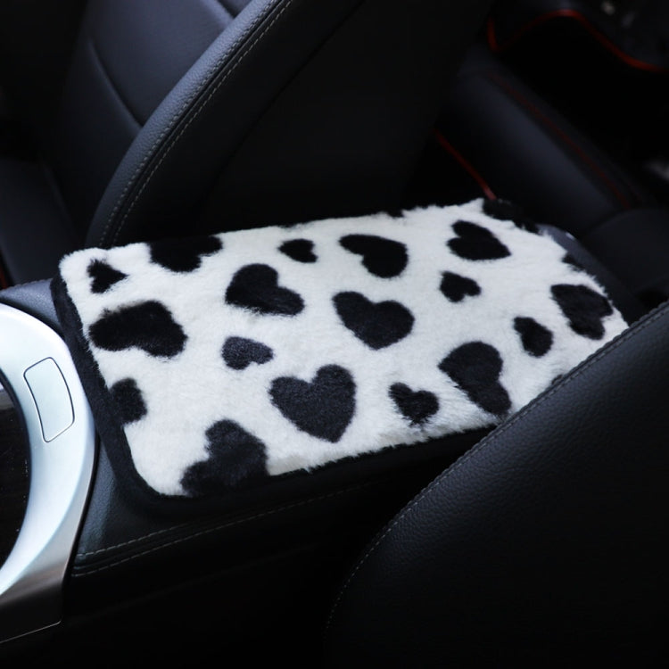 Tappetino per console centrale per auto in peluche con motivo a cuore, 32x19cm