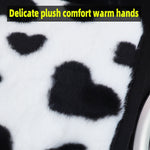 Tappetino per console centrale per auto in peluche con motivo a cuore, 32x19cm