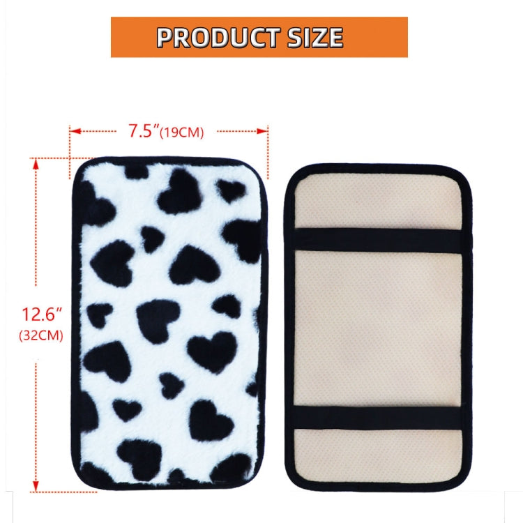 Tappetino per console centrale per auto in peluche con motivo a cuore, 32x19cm
