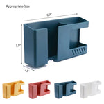 Scatola di immagazzinaggio a parete con doppia griglia, telecomando, organizer per articoli vari, supporto di ricarica per telefono cellulare, Double Red, Double Yellow, Double Blue