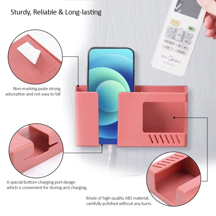 Scatola di immagazzinaggio a parete con doppia griglia, telecomando, organizer per articoli vari, supporto di ricarica per telefono cellulare, Double Red, Double Yellow, Double Blue