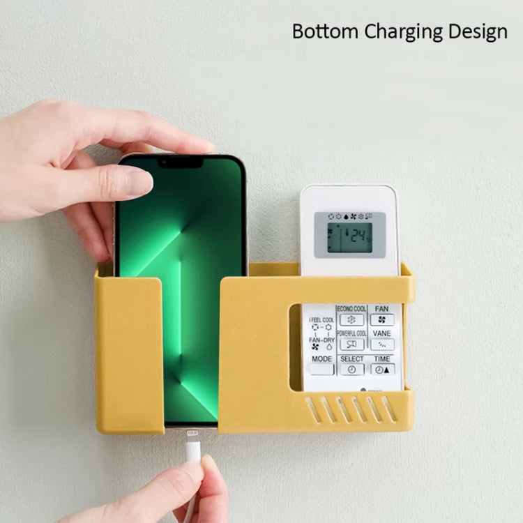 Scatola di immagazzinaggio a parete con doppia griglia, telecomando, organizer per articoli vari, supporto di ricarica per telefono cellulare, Double Red, Double Yellow, Double Blue