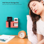 Scatola di immagazzinaggio a parete con doppia griglia, telecomando, organizer per articoli vari, supporto di ricarica per telefono cellulare, Double Red, Double Yellow, Double Blue
