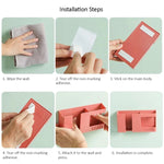 Scatola di immagazzinaggio a parete con doppia griglia, telecomando, organizer per articoli vari, supporto di ricarica per telefono cellulare, Double Red, Double Yellow, Double Blue