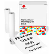 Scrittura di carta termica ad asciugatura rapida, lunga durata di 10 anni per stampante M832 / M833 / M834 / M835, Phomemo 3rolls /Box 53mm, Phomemo 3rolls /Box 80mm, Phomemo 3rolls /Box 110mm, Phomemo 2rolls /Box A4, Phomemo 4rolls /Box A4            ...