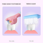 YALINA Spazzolino a tre lati Capelli morbidi Spazzolino a forma di V a 360 gradi, 418 Adult Black, 418 Adult Pink, 418 Adult Purple, A22 Kids Pink, A22 Kids Yellow, A22 Kids Blue