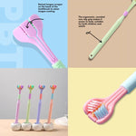 YALINA Spazzolino a tre lati Capelli morbidi Spazzolino a forma di V a 360 gradi, 418 Adult Black, 418 Adult Pink, 418 Adult Purple, A22 Kids Pink, A22 Kids Yellow, A22 Kids Blue