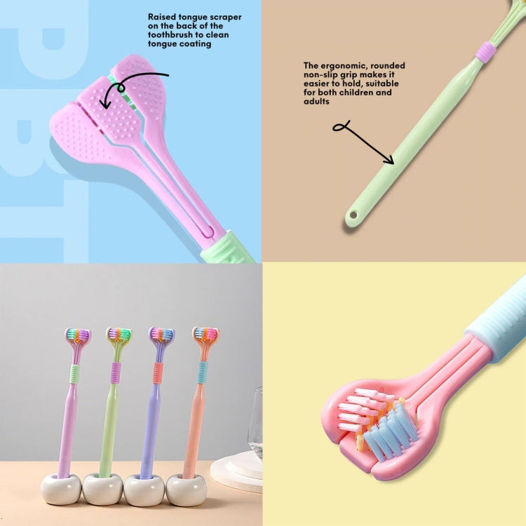 YALINA Spazzolino a tre lati Capelli morbidi Spazzolino a forma di V a 360 gradi, 418 Adult Black, 418 Adult Pink, 418 Adult Purple, A22 Kids Pink, A22 Kids Yellow, A22 Kids Blue