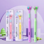 YALINA Spazzolino a tre lati Capelli morbidi Spazzolino a forma di V a 360 gradi, 418 Adult Black, 418 Adult Pink, 418 Adult Purple, A22 Kids Pink, A22 Kids Yellow, A22 Kids Blue