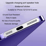 2 pz/set Per IPhone 12/13/14/15 Serie Altoparlante Placcatura In Metallo a Prova di Polvere Maglia Porta di Ricarica Pellicola Protettiva antipolvere adesivo