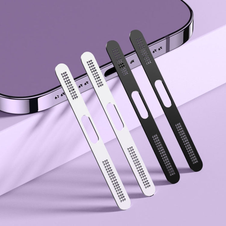 2 pz/set Per IPhone 12/13/14/15 Serie Altoparlante Placcatura In Metallo a Prova di Polvere Maglia Porta di Ricarica Pellicola Protettiva antipolvere adesivo