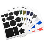 Adesivi toppe autoadesive per piumini Adesivi in tessuto di nylon Decalcomanie per fori di riparazione di vestiti senza cuciture, C Model, C Model Glossy, D Model No. 1, D Model No. 2, D Model No. 3, D Model No. 4, Whole Sheet, Whole Sheet Glossy