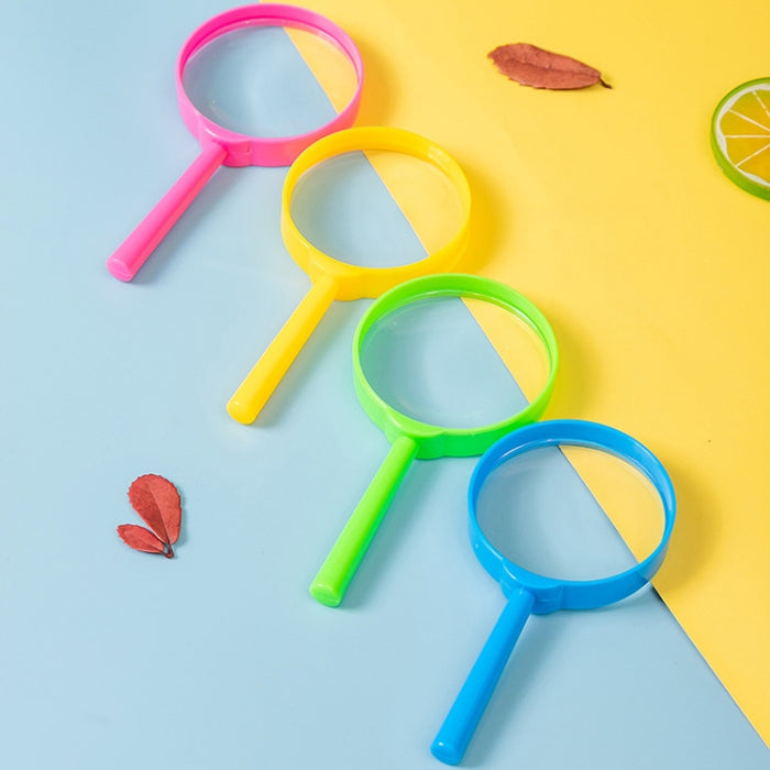 Lente d'ingrandimento colorata per bambini, 4 pezzi, da 60 mm, in plastica portatile, consegna casuale a colori, 60mm 5X