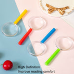 Set 4 Lenti d'Ingrandimento 3X 40mm con Manico Colorato
