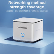 COMFAST CF-WR651AC AC1200 Router wireless mesh Amplificatore ripetitore Wi-Fi 2.4G e 5G, CF-WR651AC
