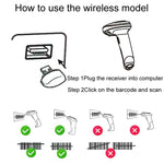 Scanner portatile codici a barre wireless e USB