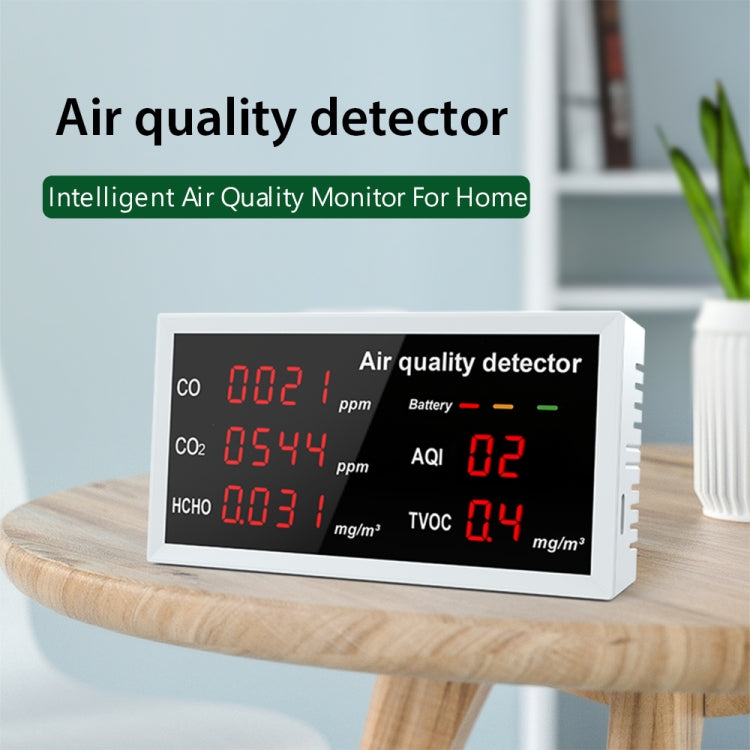Rilevatore di formaldeide TVOC portatile per interni domestici 5 in 1, 5-in-1(Light Gray), 5-in-1(White)