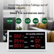 Rilevatore di formaldeide TVOC portatile per interni domestici 5 in 1, 5-in-1(White), 5-in-1(Light Gray)