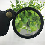 Lente d'ingrandimento tascabile 10X con custodia in pelle PU