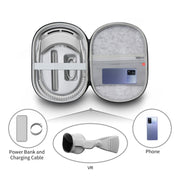 JYS-APP001 Borsa portatile antigraffio per occhiali VR per custodia per cuffie Apple Vision Pro, Gray Linen, Gray Felt