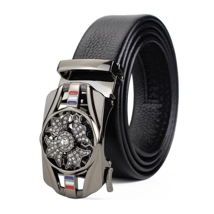 Cintura da uomo con fibbia automatica con bordo avvolto resistente ai graffi Dandali. Cintura casual da uomo, 120cm