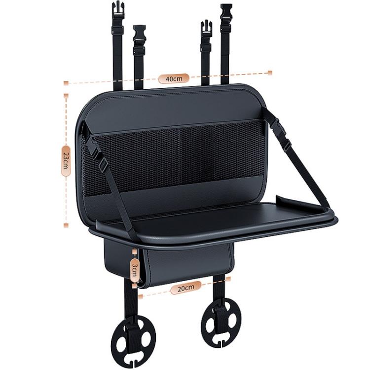 Borsa portaoggetti pieghevole di grande capacità per lo schienale del sedile posteriore dell'auto., Black