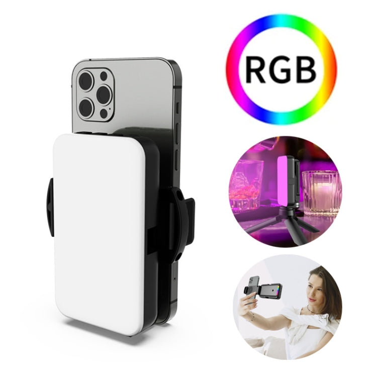 Lampada fotografica RGB a luce di riempimento con clip per telefono pieghevole nascosta e interfaccia Cold Shoe, F-615