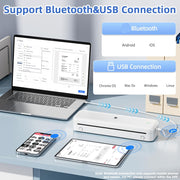 Stampante termica wireless Bluetooth Phomemo M834 supporta carta termica multiformato, M834